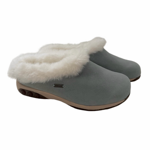 Therafit Scarlett Genuine Sheepskin Clog Premium Slipper Blue/Gray Suede 8.5-9